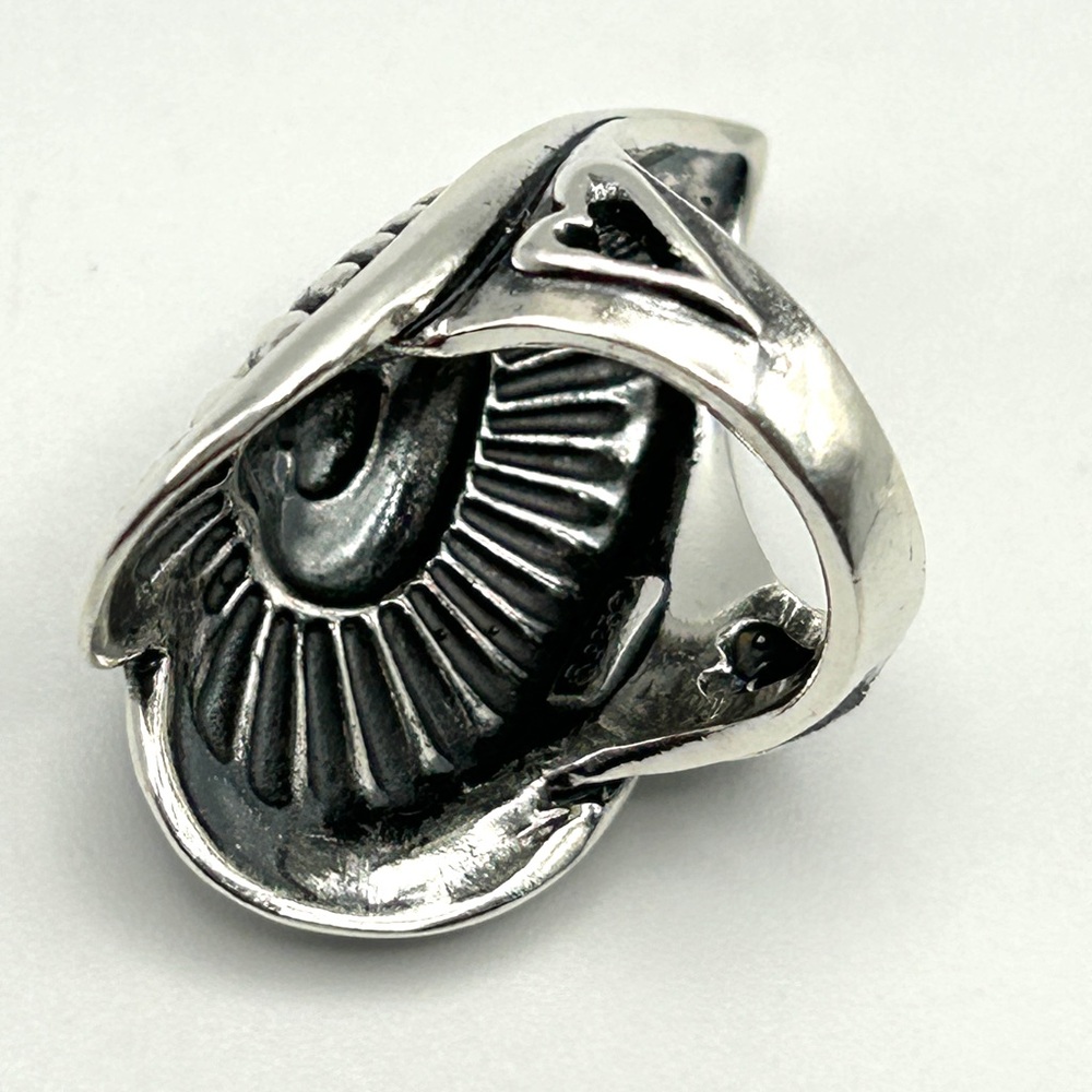 Signed Carolyn Pollack 925 Sterling Silver Heart Statement Ring EUC 15g Size 5 - Picture 9 of 15